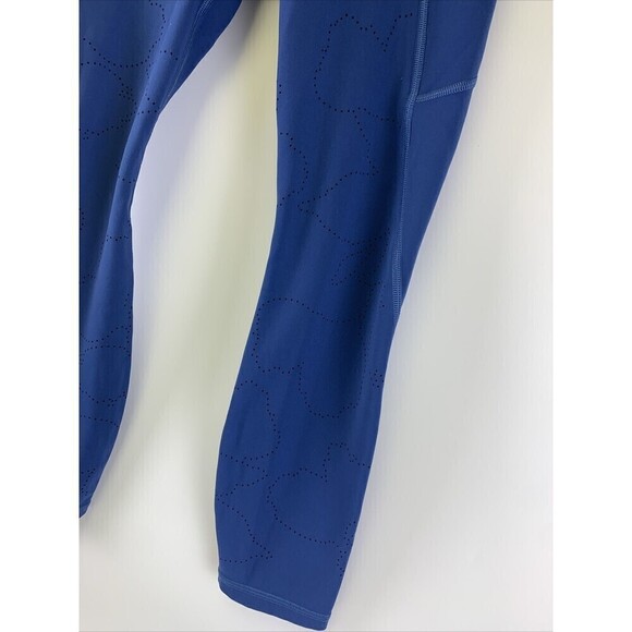 Athleta All In Reaction 7/8 Tight Blue Legging Laser Cut Design 82308 Medium - Picture 2 of 14